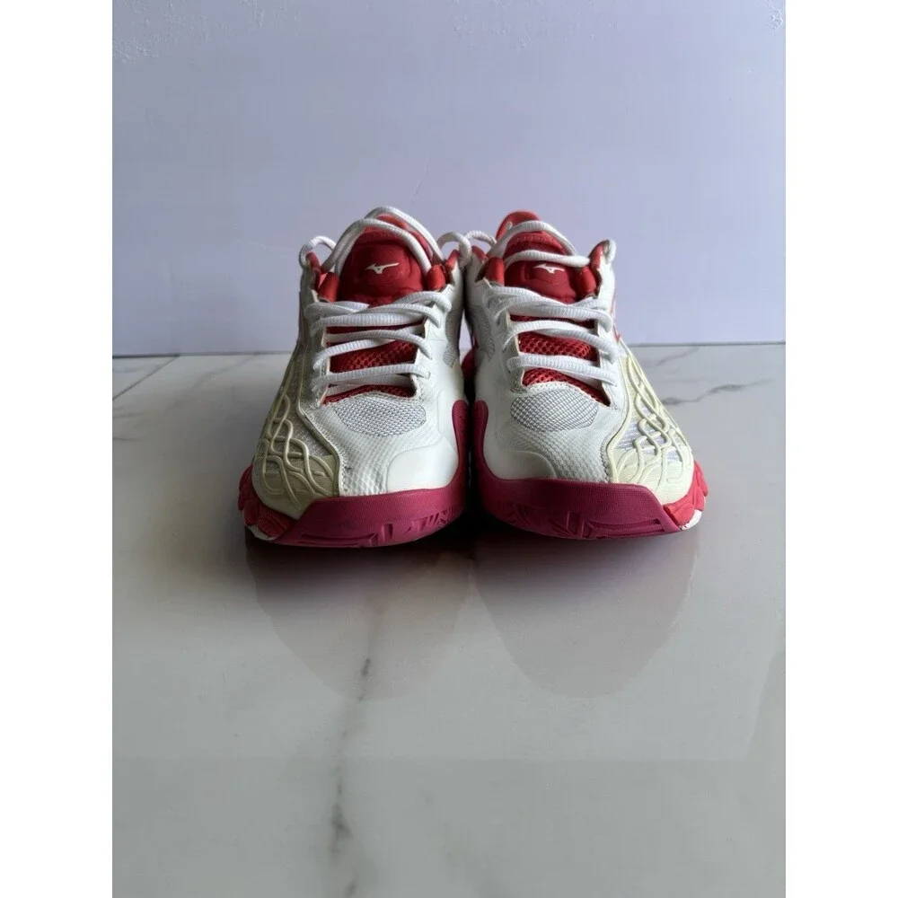 Mizuno Wave Enforce Tour AC Tennis Shoes Womens Size 9 White Coral Red Sneakers
